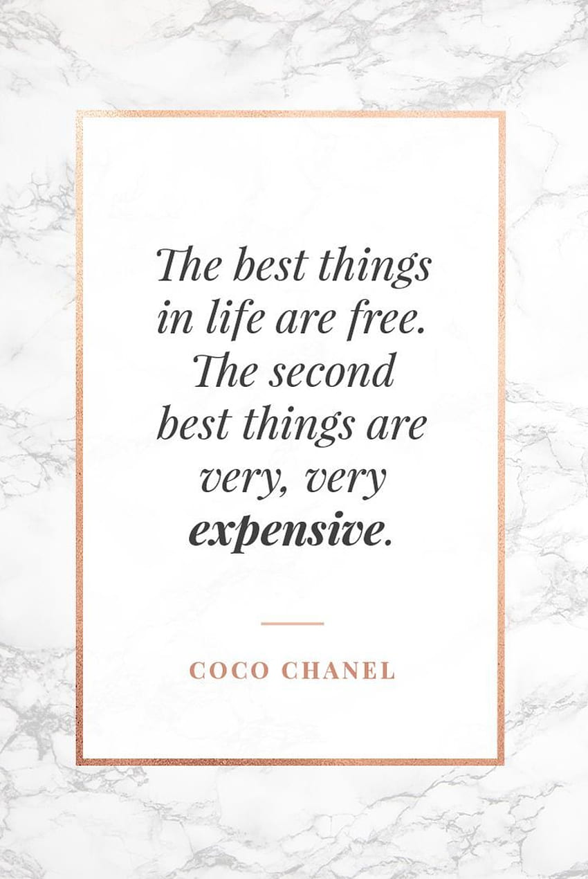 des meilleures citations de Coco Chanel sur la mode, la vie et le luxe Fond d'écran de téléphone HD