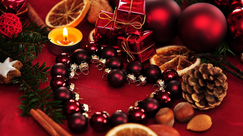 Holidays, Candles, Christmas, Holiday, Balls, Presents, Gifts HD wallpaper