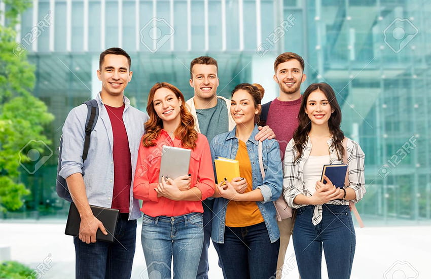 Group Of Students Over University Background Stock [] for your , Mobile & Tablet. Explore Students Background HD wallpaper