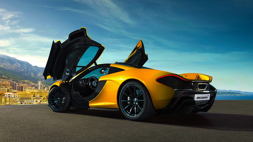 McLaren, vista lateral, carros, estrada, veículos, carros amarelos papel de parede HD