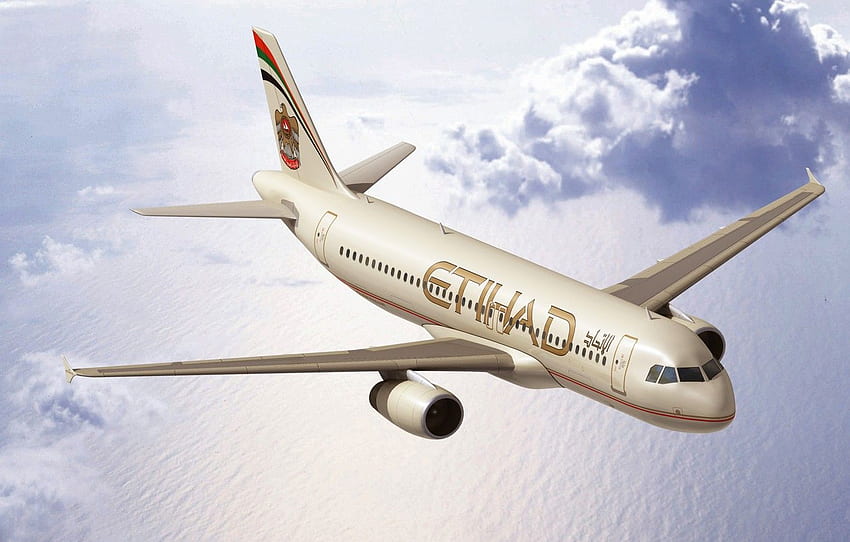 Clouds, Sea, The plane, Flight, Boeing, Boeing, Etihad Airways HD wallpaper