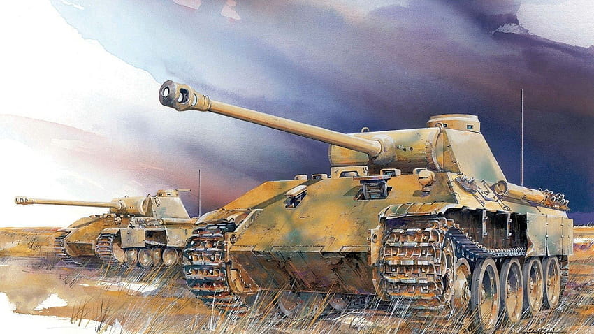 Czołg z II wojny światowej, art Tapeta HD