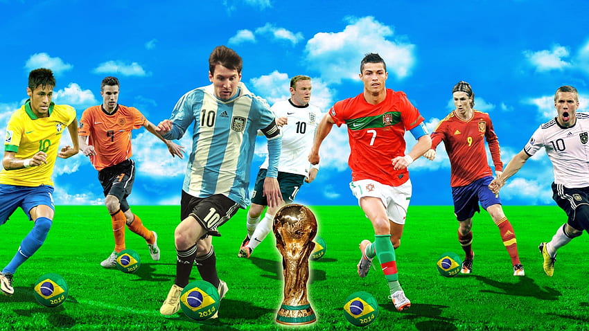 FIFA サッカー ワールド カップで最高のサッカー選手 高画質の壁紙
