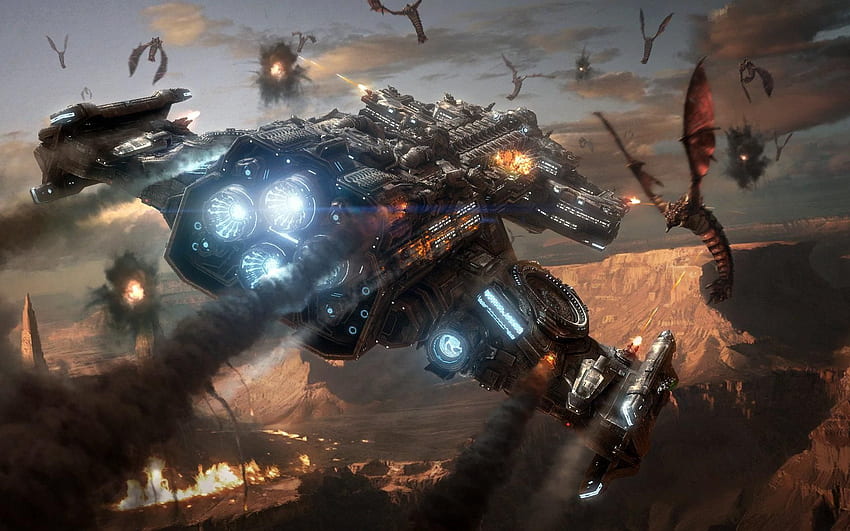 spaceship, StarCraft, Zerg, Futuristic, Battlecruiser HD wallpaper