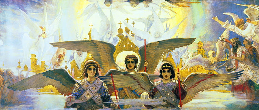 Erzengel, Gabriel, Rafael, Victor Vasnetsov, Himmel, Cherubeim, Serapeim, Michael HD-Hintergrundbild