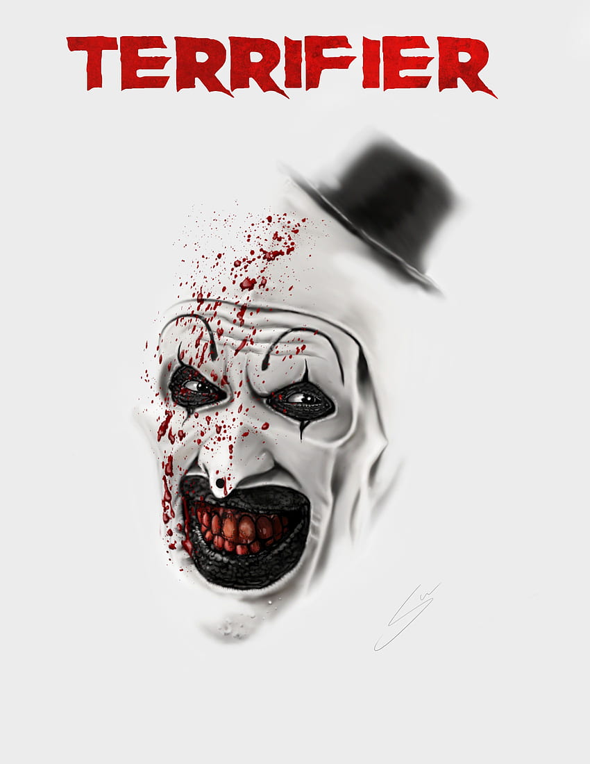 Had to draw art the clown from the awesome film Terrifier HD phone wallpaper