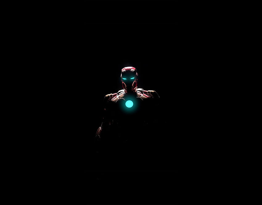 Iron man, arc reactor, glowing arc, minimal HD wallpaper