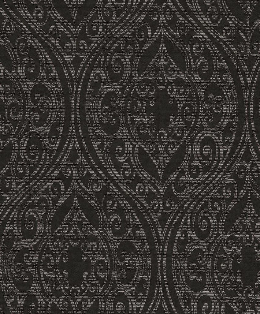 Roots Fiore Black Damask – The Wall Lab, Black and White Damask HD phone wallpaper