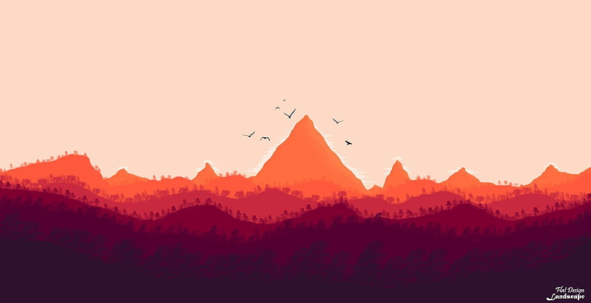Firewatch, Digital 2D, Digital Art, hop, Landscape, Sunlight, Nature, Birds, Trees, Hills, Mountains / and Mobile Background Sfondo HD