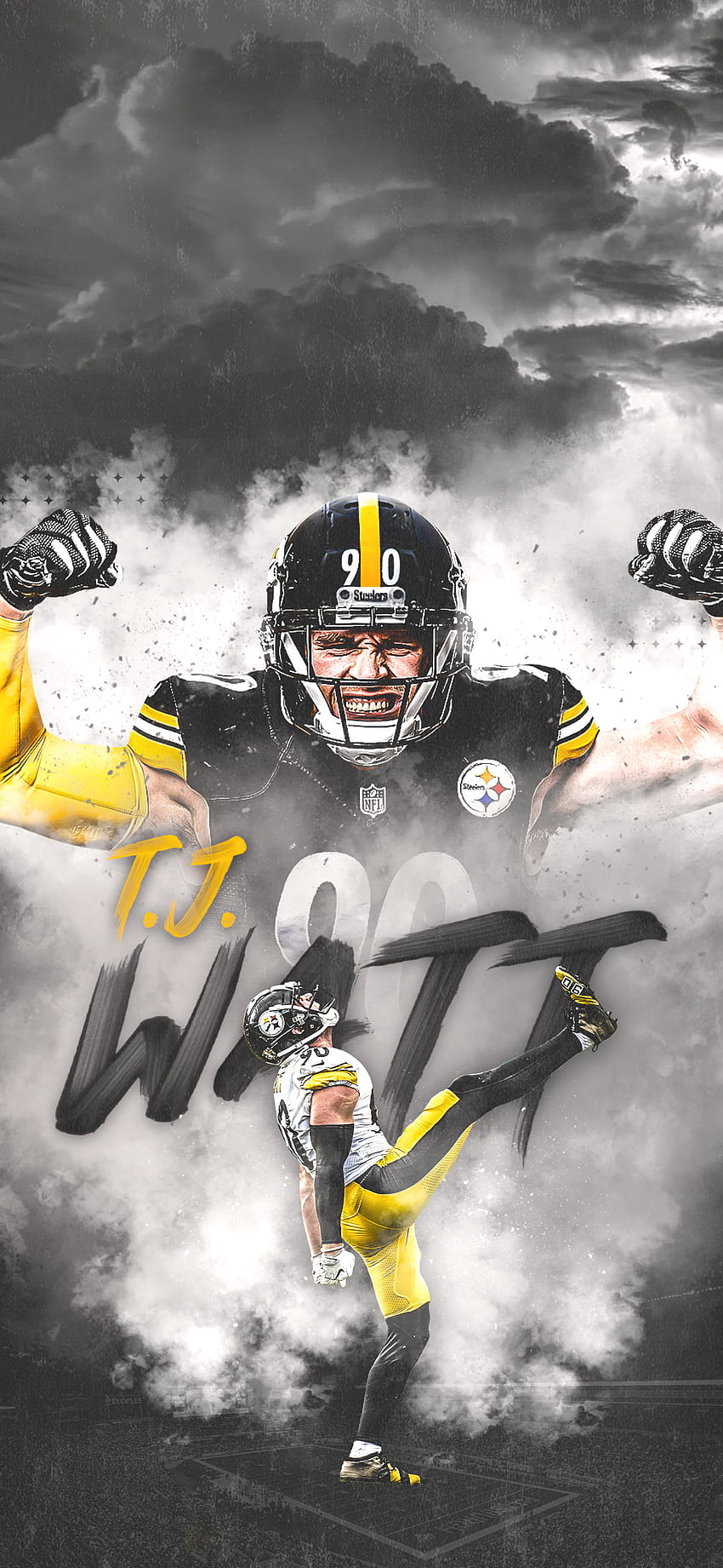 Hintergrund für Videokonferenzen der Pittsburgh Steelers. Pittsburgh Steelers, cooler Fußballspieler HD-Handy-Hintergrundbild