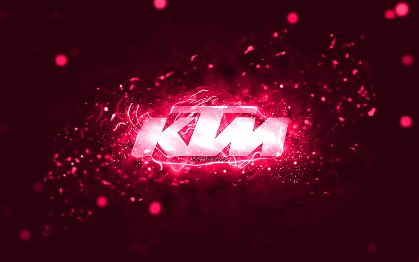 desktop wallpaper ktm pink logo pink neon lights creative pink abstract background ktm logo brands ktm