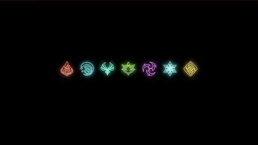 Genshin Impact Elements Neon [Engine], Element Logo HD тапет
