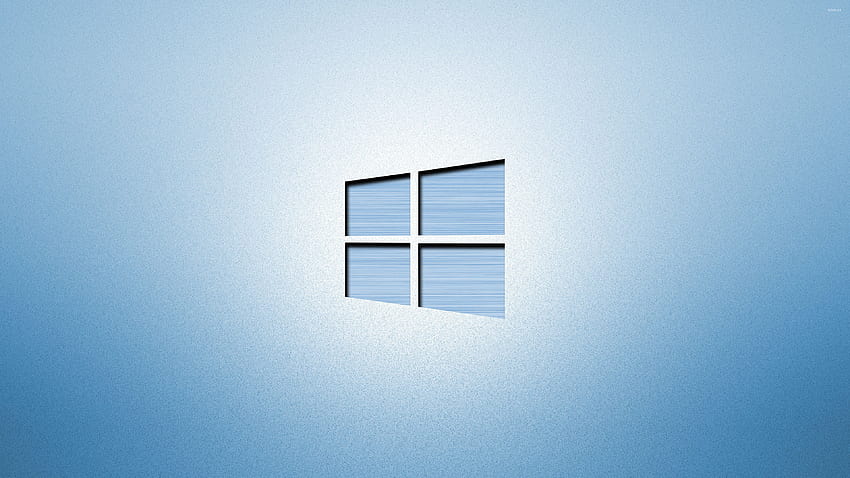 Windows 10 blue polished metal logo on light blue - Computer HD wallpaper
