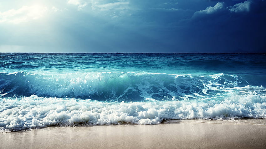 featured, Fresh, And, Beautiful, Blue, Sea, Waves / and Mobile Background, Blue Ocean Waves HD wallpaper