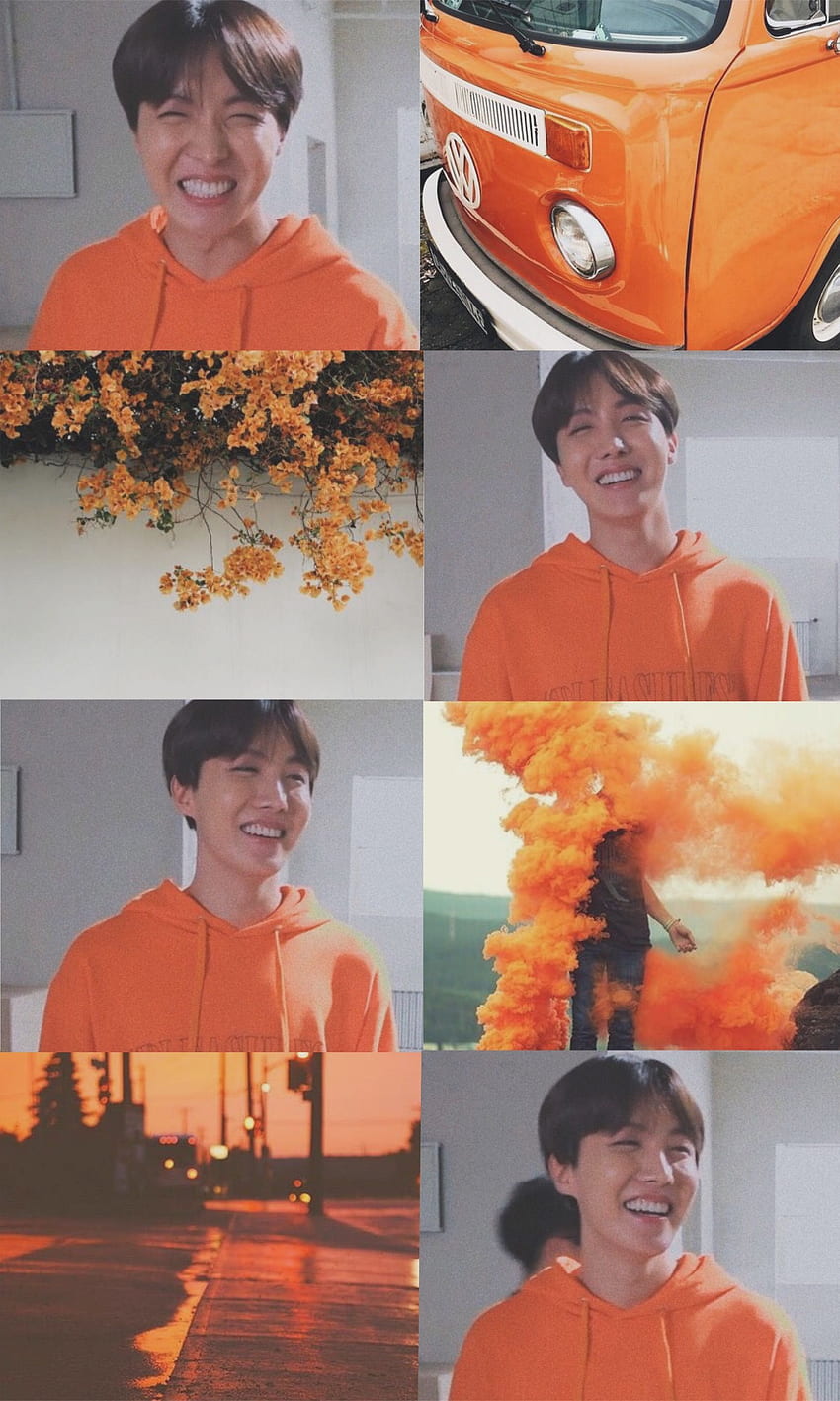 orange aesthetic for hobi stans. original edits, Orange BTS Aesthetic HD phone wallpaper
