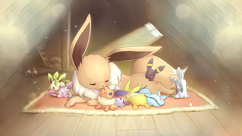 de Pokemon Eevee, lindo Pikachu y Eevee fondo de pantalla