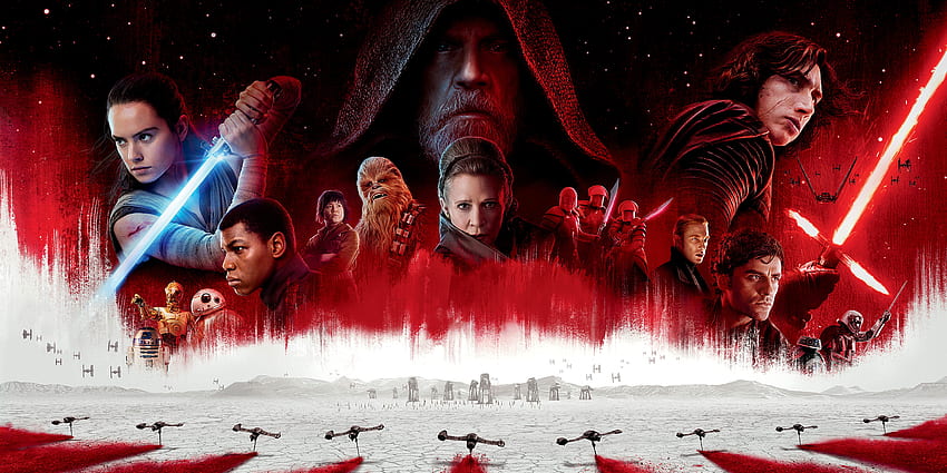 Luke Skywalker, Star Wars: The Last Jedi, sabre de luz / e fundo móvel, sabre de luz de Luke Skywalker papel de parede HD