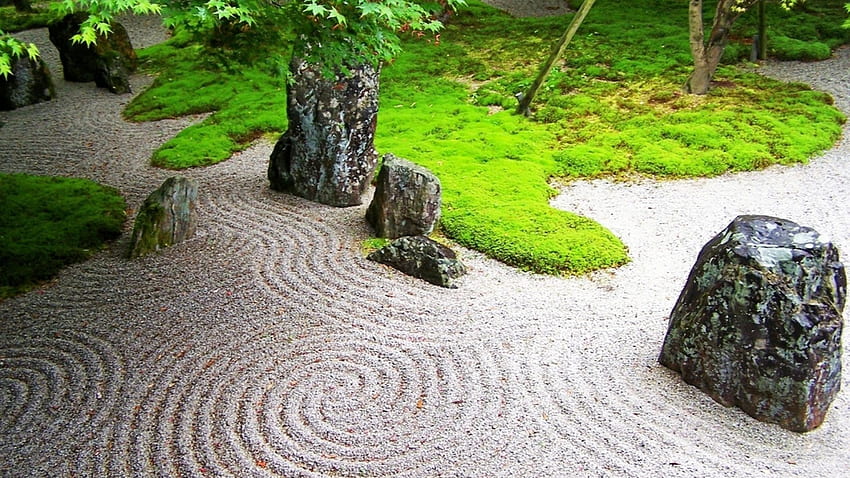 Japan Garden Sand Nature Stones PCおよびMac 高画質の壁紙