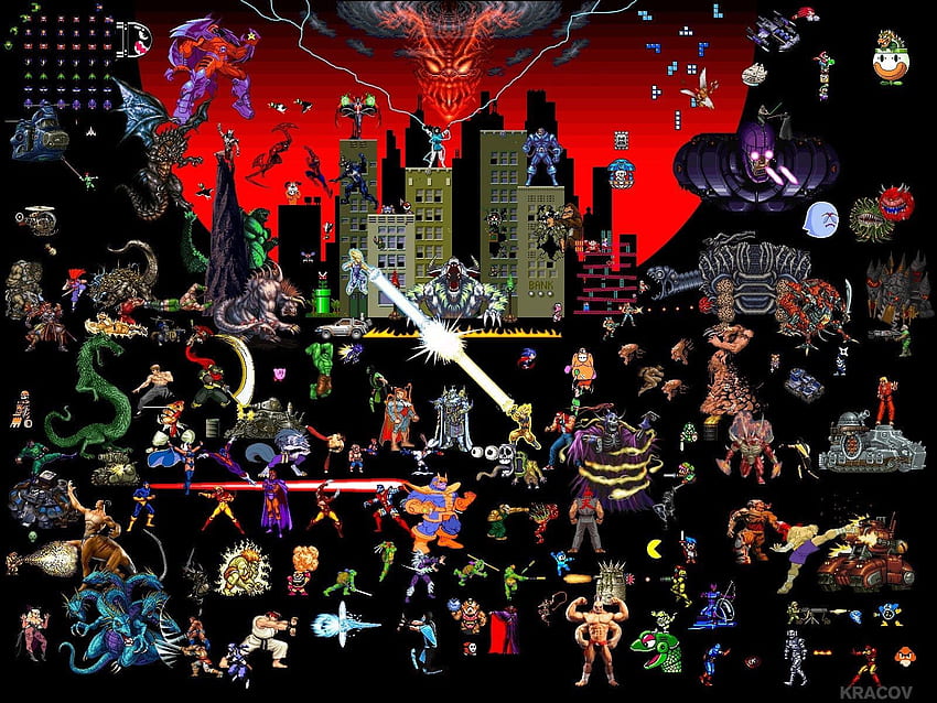 collage backround for large , 613 kB - Rainger Allford. Retro games , Gaming , iphone love, 80s Arcade Games HD wallpaper