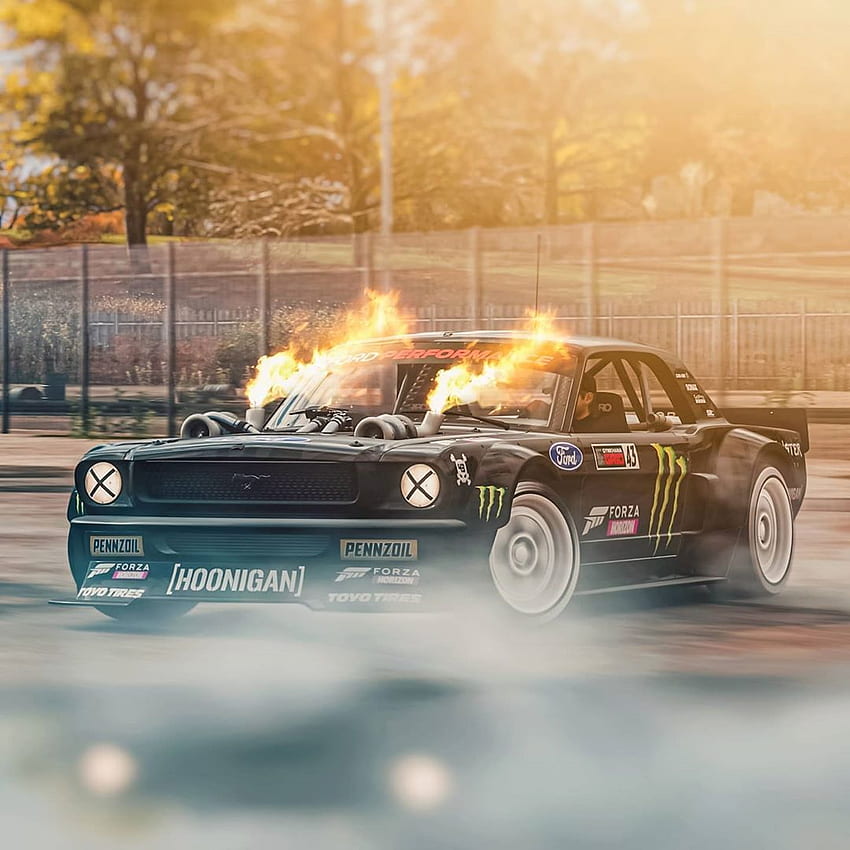 Cette Ford Mustang Hoonicorn sautée montre le chemin parcouru par les jeux de course Fond d'écran de téléphone HD