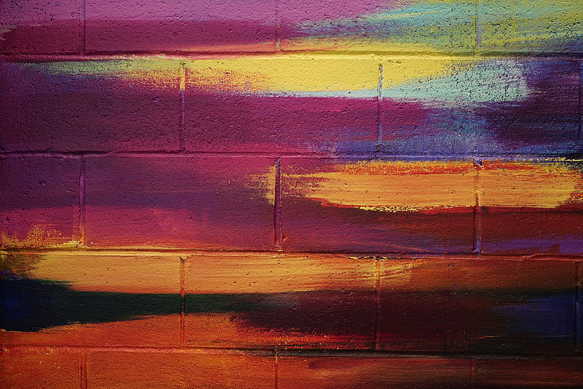 Multicolored, Motley, Texture, Textures, Paint, Brick Wall HD wallpaper