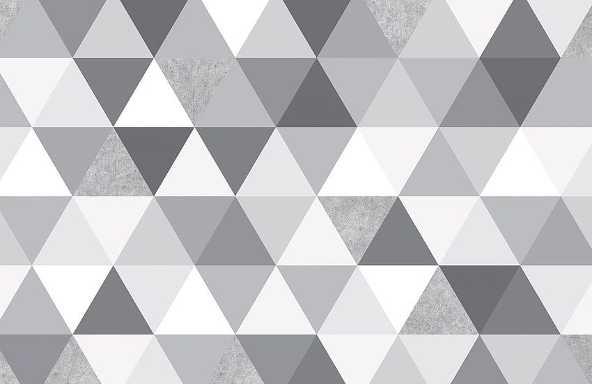 Gray Geometric Triangle Pattern Mural, Ombre Triangle HD wallpaper