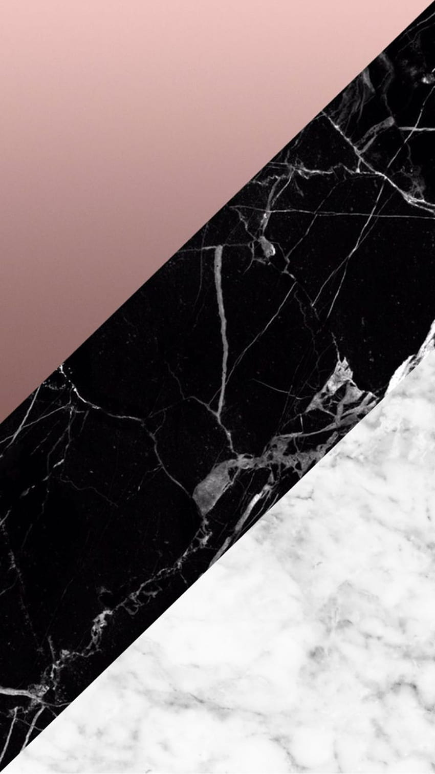 Marmo nero e oro rosa, bianco nero e marmo oro Sfondo del telefono HD