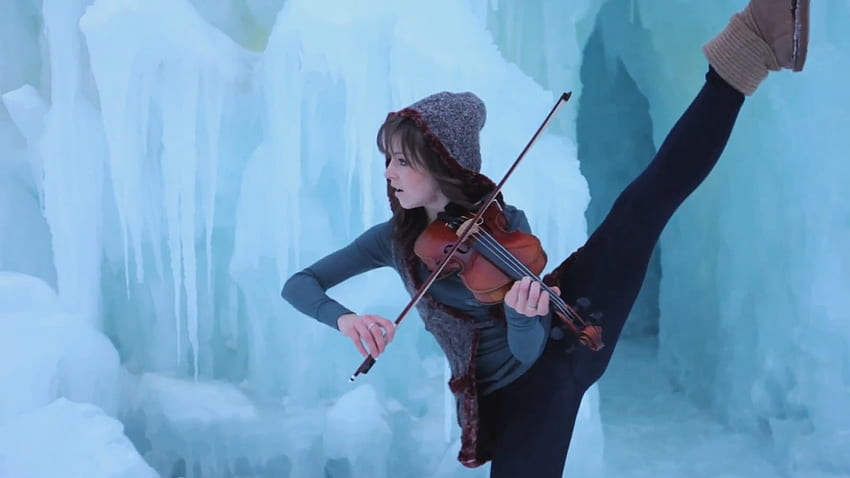 legs, women, ice, violins, Lindsey Stirling, Crystallize HD wallpaper