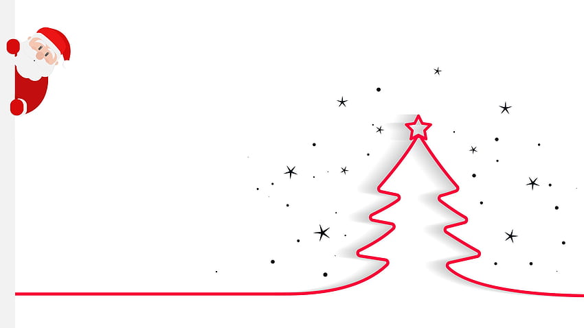 Weihnachtsmann-Weihnachtsbaum minimal HD-Hintergrundbild