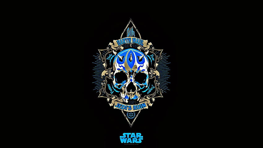 Star Wars, Jedi, Skull, Blue, Black, Darth Maul, Minimalism / and Mobile Backgrounds HD wallpaper