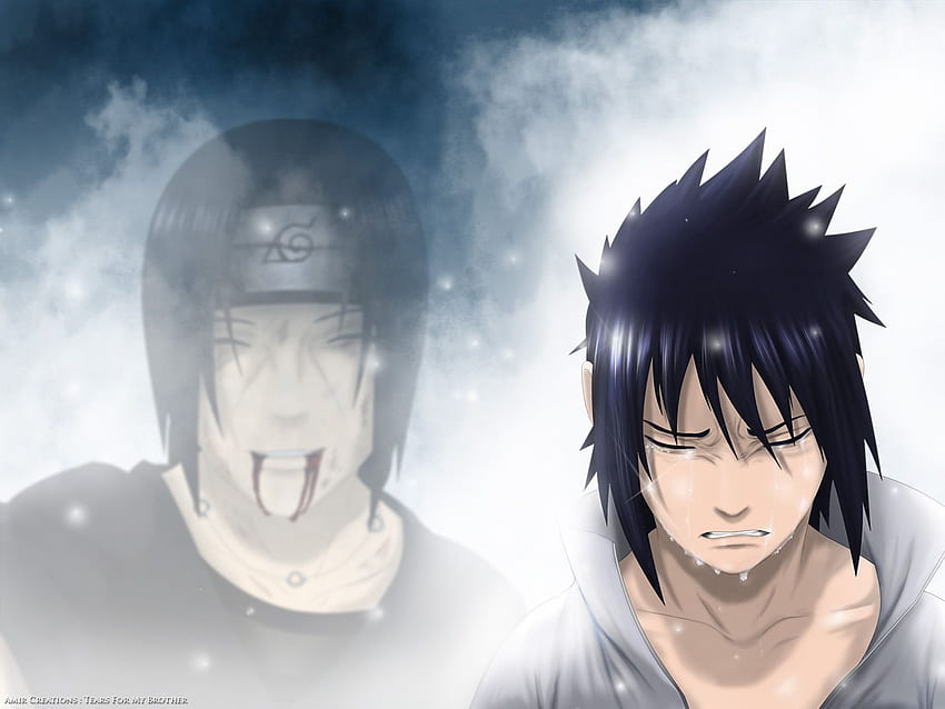 Tears Uchiha Sasuke Naruto: Shippuden Uchiha Itachi anime boys crying brothers . HD wallpaper