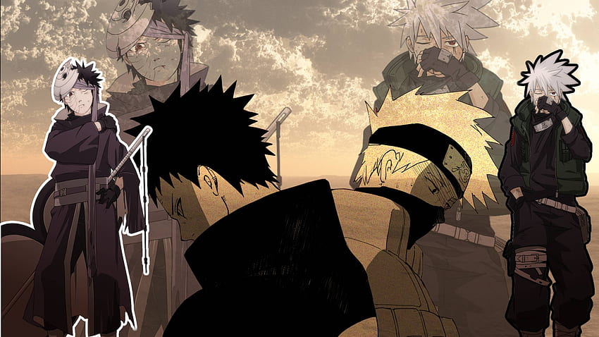 Naruto Kakashi And Obito, Kid Kakashi and Obito HD wallpaper