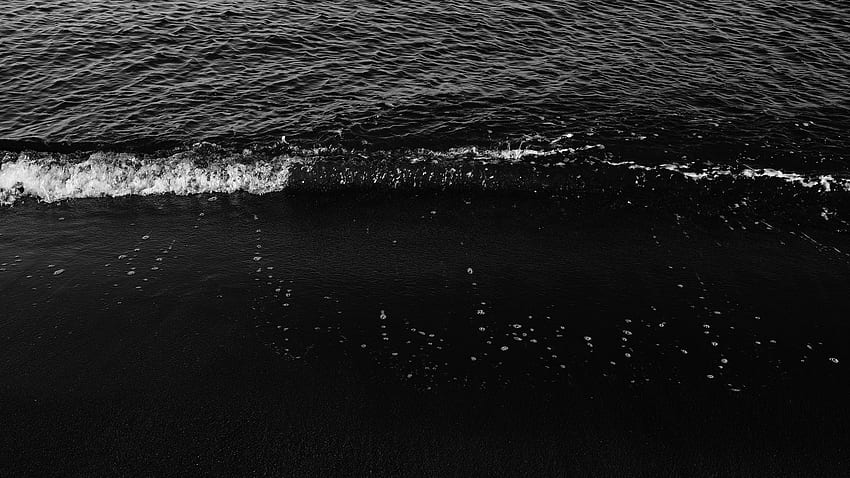 Dark beach waves [1920 1080]. Dark beach, Waves , Aesthetic , Black and White Beach HD wallpaper