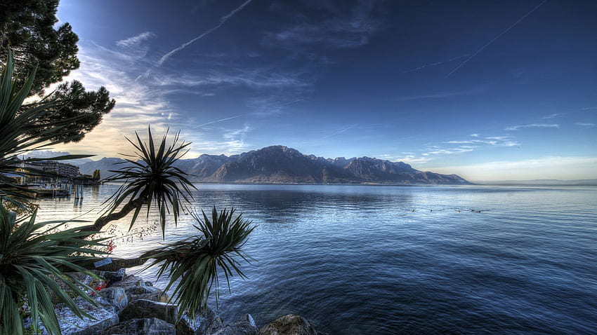 Montreux See, Genfer See, Natur, See, Schweiz , , , Hintergrund, faa2f2, Genfer See HD-Hintergrundbild