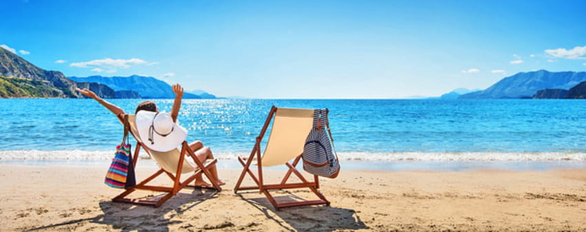 Summer vacation, Sunbath, Woman, Beach, Enjoy HD wallpaper