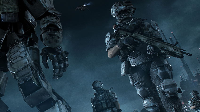 Titanfalls Guerrero Ciencia ficción Arma Pistola Soldado Militar F, Soldado futurista fondo de pantalla