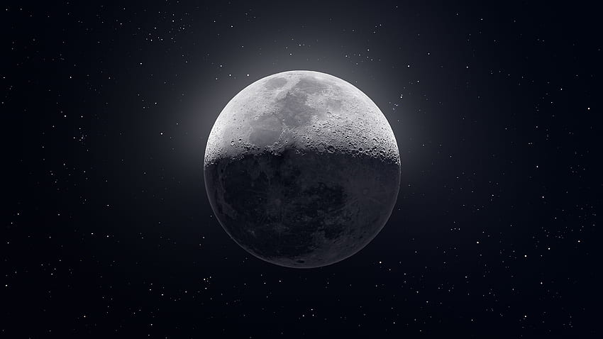 Bulan Bintang Gelap 10k , , Latar Belakang, dan, Alam Semesta 10K Wallpaper HD