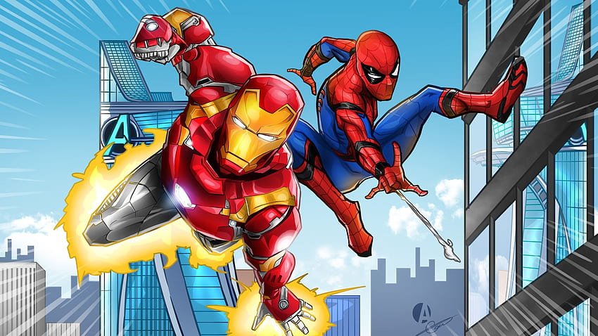 Iron Man y Spider Man, DC Comics Q fondo de pantalla