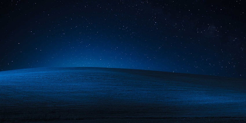 Landschaft Nacht Sternenhimmel Blau, 1440x720 HD-Hintergrundbild