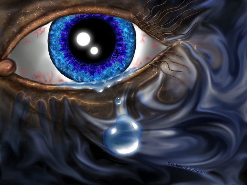 Teardrop Sad Eye Crying Tears Art - Blue Eye Tear Drop - -, Crying Eyes HD wallpaper
