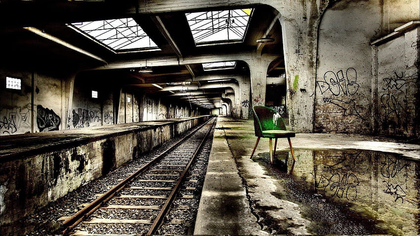 Chair, Railway, Mood, Subway, Metro, Creative HD wallpaper