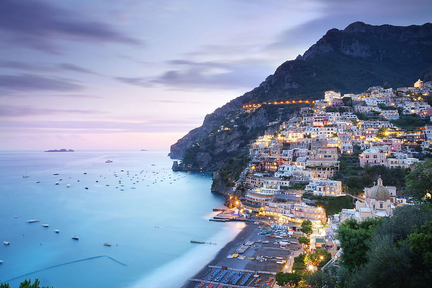 Coastal city, Positano, Italy HD wallpaper