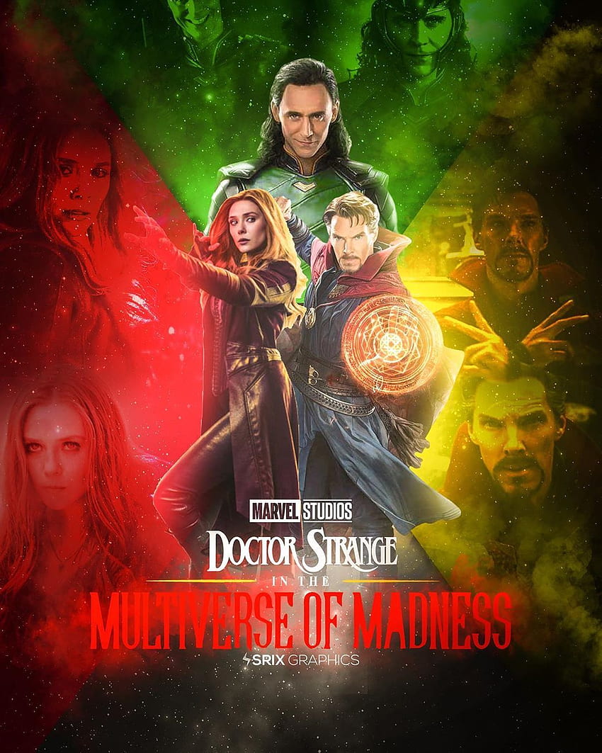 Srix Graphics © en Instagram: “Doctor Strange: Multiverse of Madness nuestro 2021! No puedo esperar a que estos tres se reúnan. Doctor extraño, Bruja escarlata maravilla, Marvel fondo de pantalla del teléfono