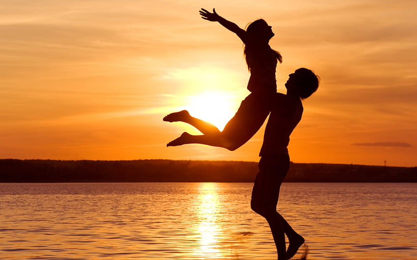 Du und ich, ........., Meer, schön, Menschen, Strand, Liebe, glücklich, Himmel, Sonne, Sonnenuntergang HD-Hintergrundbild