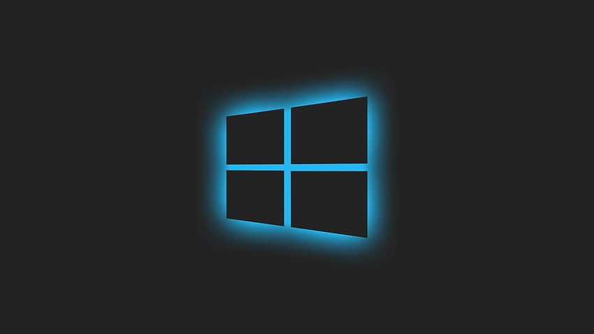 Windows 10 ロゴ ブルー グロー解像度、ハイテク、および背景デン、1366X768 ブルー 高画質の壁紙