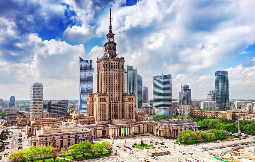 area, Poland, Warsaw, the Palace of science HD wallpaper