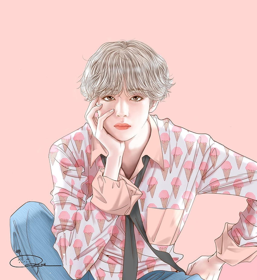 BTS V News - Popular Korean Manhwa (cartoon) artist Won Soo Yeon, who's had two of her works made into Korean dramas (“Full House” and “Marry Me, Mary!”), posted these, BTS Members Cartoon HD phone wallpaper