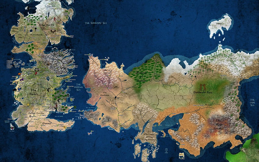 Troni di gioco george r martin westeros mappe, mappa di Game of Thrones Sfondo HD