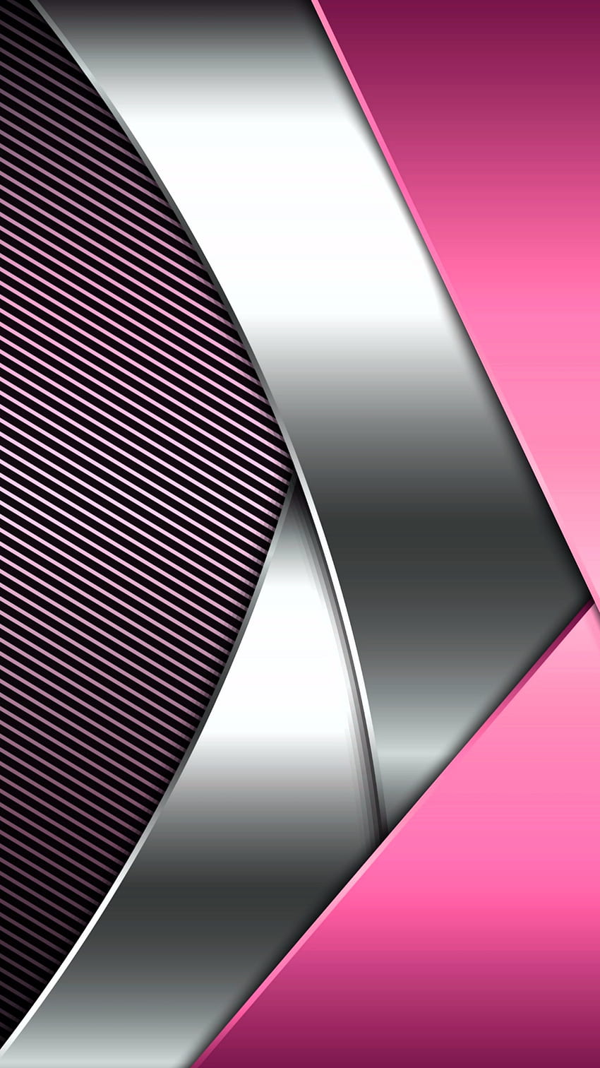srebrny różowy amoled 3d, materiał, neon, projekt, geometryczny, warstwy, wzór, abstrakcyjny, kwestia, odcień, siatka Tapeta na telefon HD