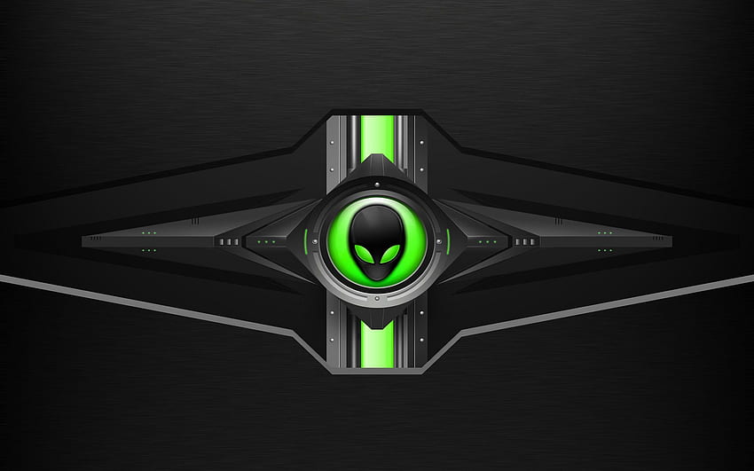 Latar Belakang Alienware Alien Head Green Metal Industrial . Baru , Alienware,, Alienware Hitam Wallpaper HD